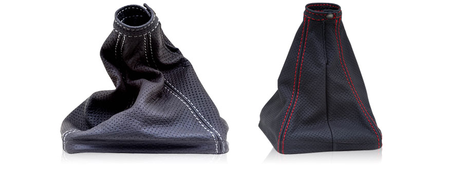 Cuffie per cambio in vera pelle con cuciture di vari colori Cuffie per cambio in vera pelle con cuciture di vari colori