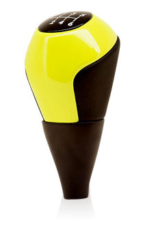 Pomello in vera pelle verniciato giallo