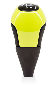 Pomello in vera pelle verniciato giallo