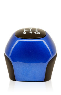 Pomello in vera pelle verniciato blu