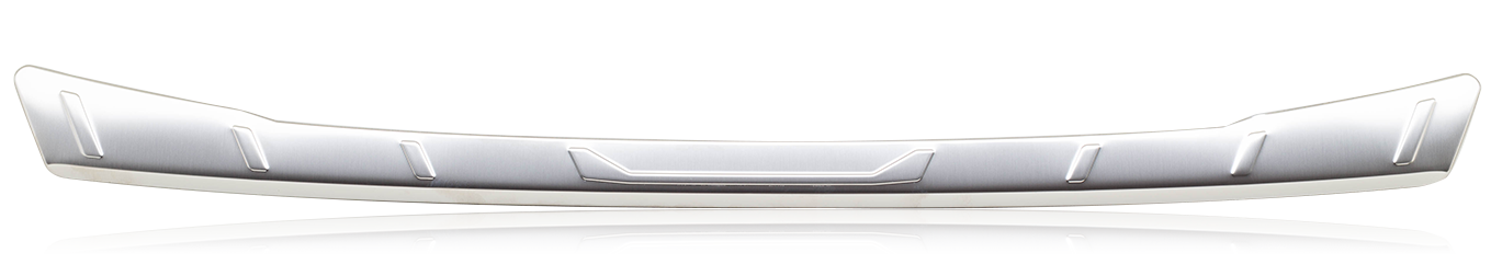 Protezione baule in acciaio inox con finitura satinata.